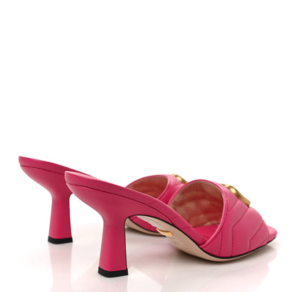 Gucci Nappa Matelasse GG Marmont 75mm Slide Sandals 37.5 Box Pink 4 of 8
