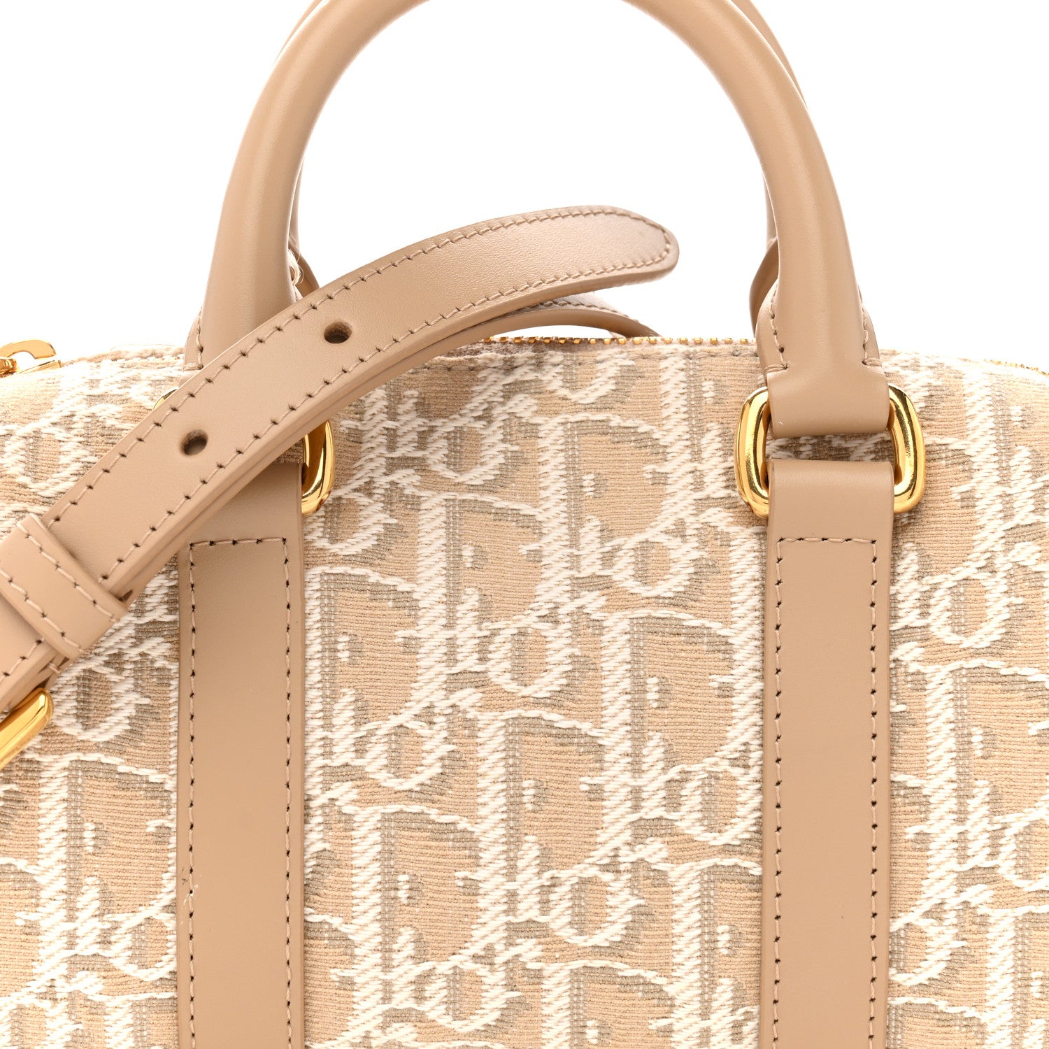 Christian Dior Oblique Chambray Groove 17 Bag Natural 1838346