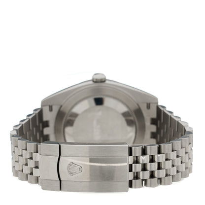 Rolex Stainless Steel 18K White Gold Diamond 41mm Oyster Perpetual Datejust Watch Bright Blue 126334 3 of 5