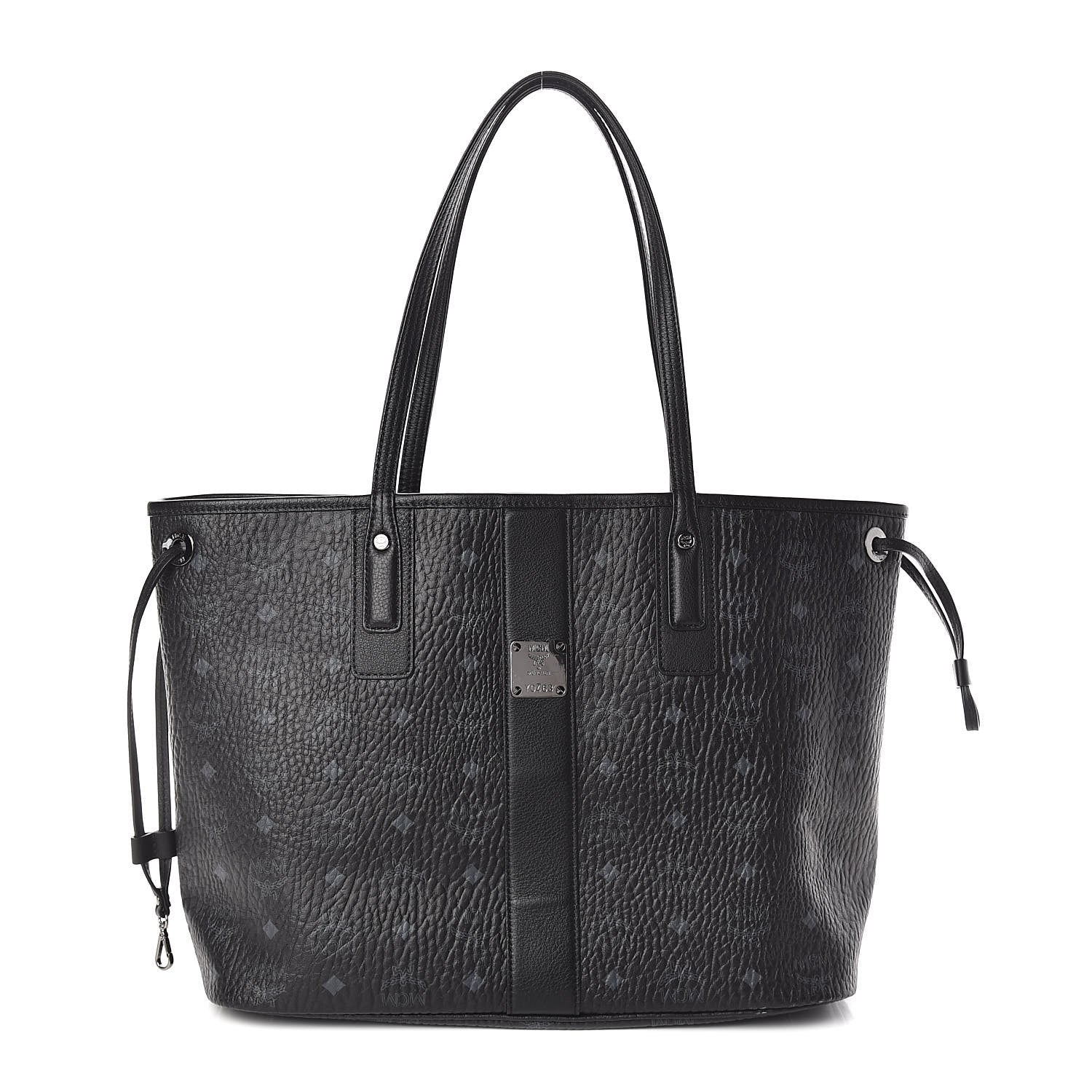 MCM Visetos Medium Liz Reversible Shopper Tote Black 1 of 14