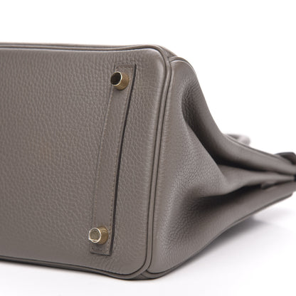 Hermes Taurillon Clemence Birkin 30 Etain 8 of 10