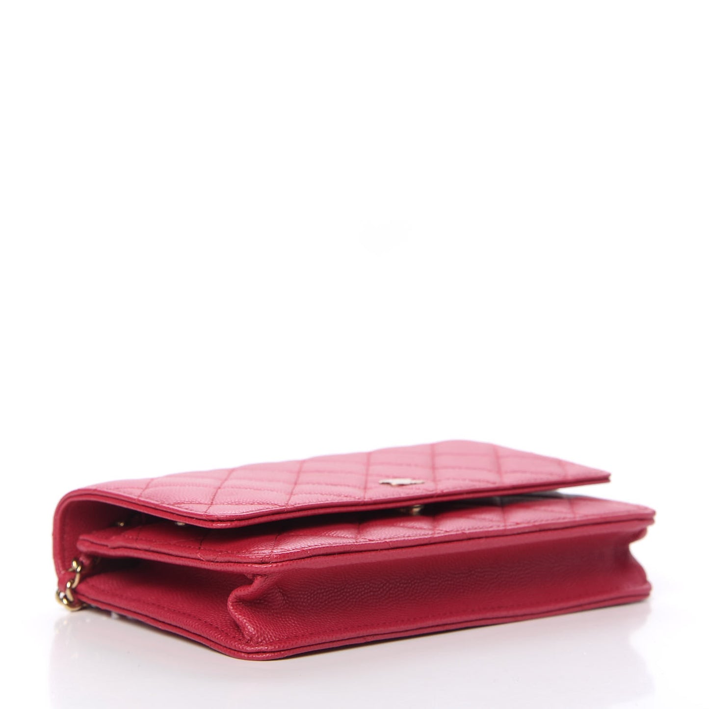 Caviar Quilted Wallet On Chain WOC Dark Pink