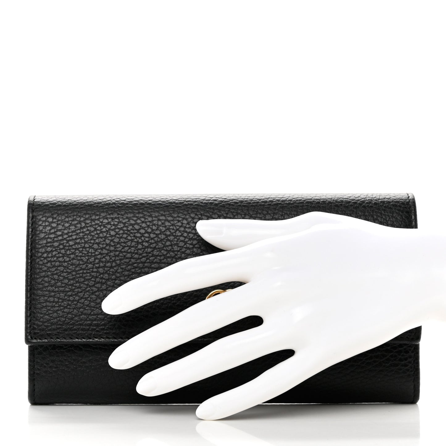 Dollar Calfskin GG Marmont Continental Wallet Black