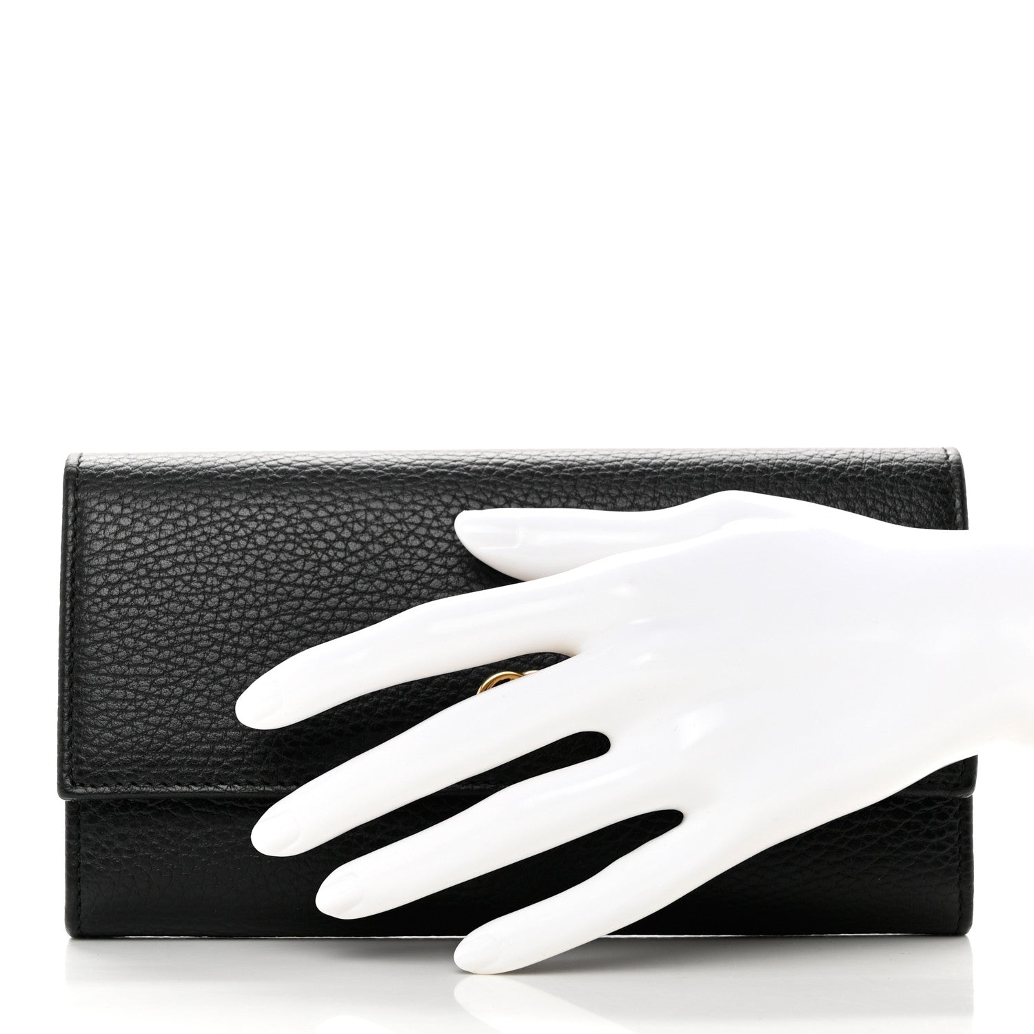 Gucci Dollar Calfskin GG Marmont Continental Wallet Black 2 of 11