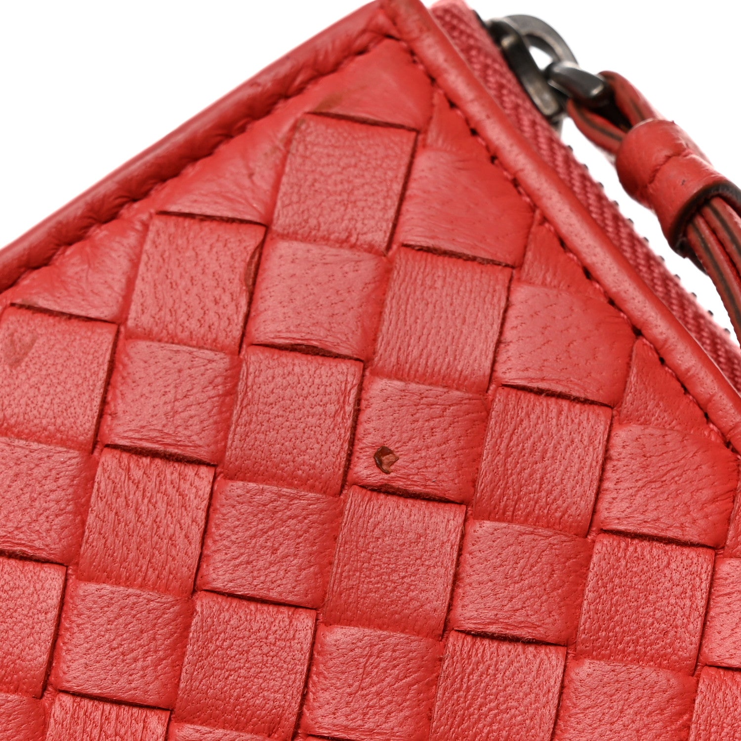 Bottega Veneta Nappa Intrecciato Half Zip Around Wallet Magma 10 of 11