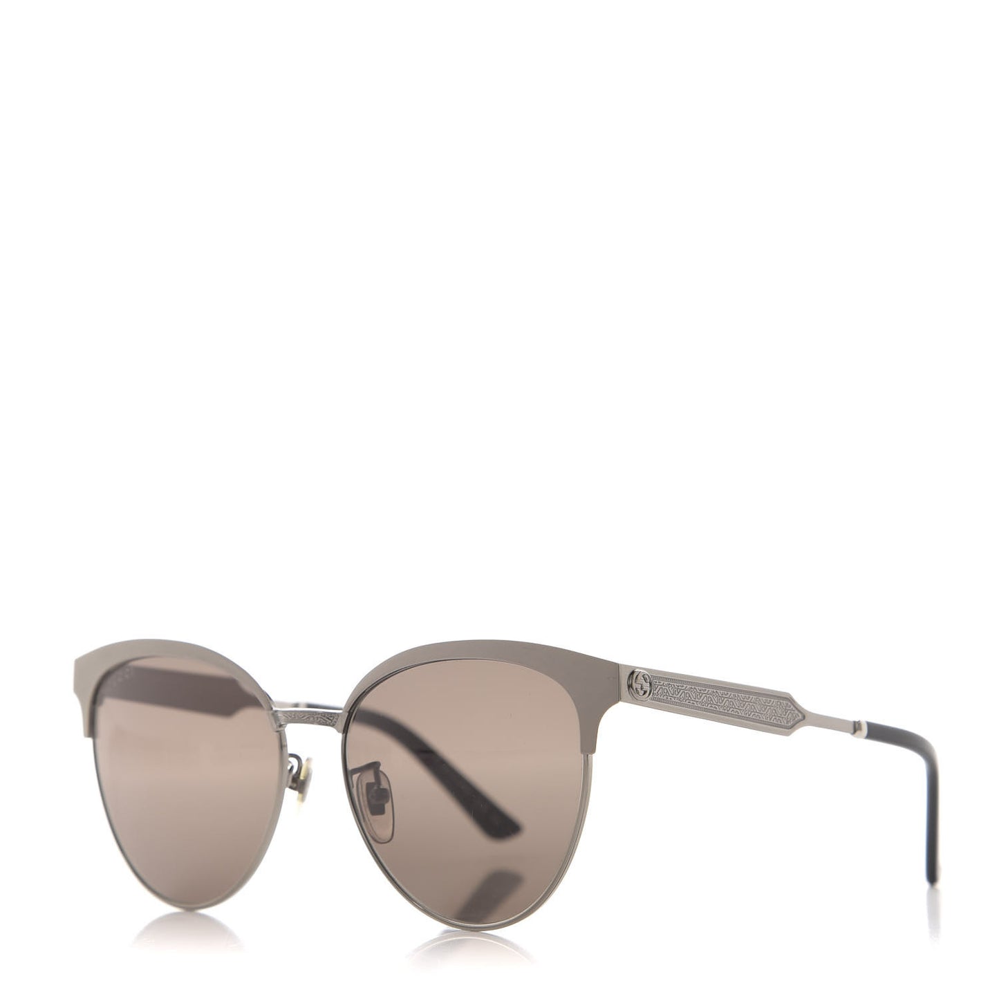 Round Metal GG0074S Sunglasses Silver