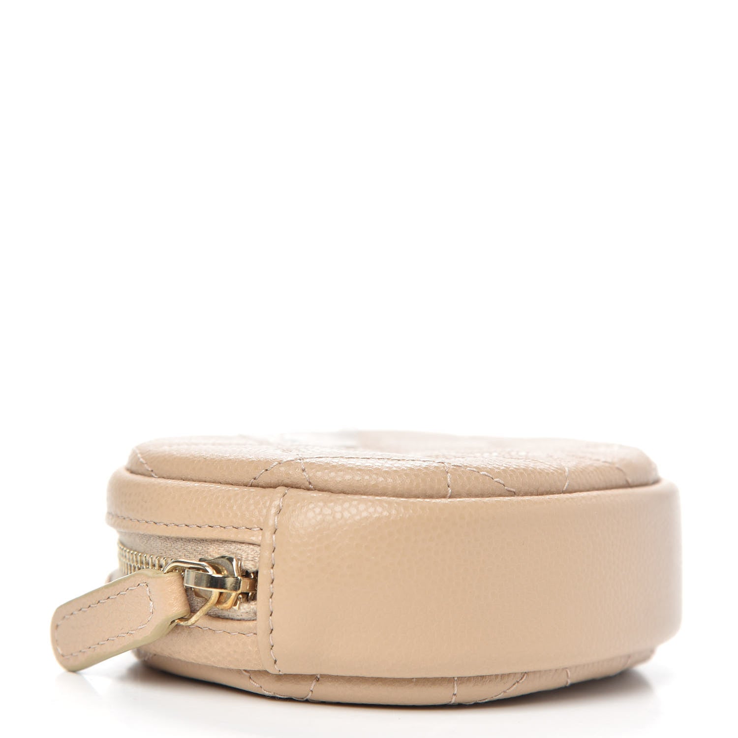 Chanel Caviar Quilted Zip Around Classic Coin Purse Beige 4 of 8