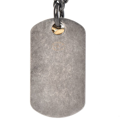 Chanel Ruthenium ID Dog Tag Charm Necklace Silver Gold 6 of 6