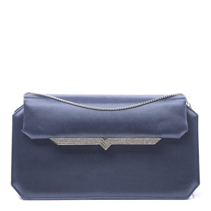 Judith Leiber Crystal Satin Clutch Blue 1 of 11