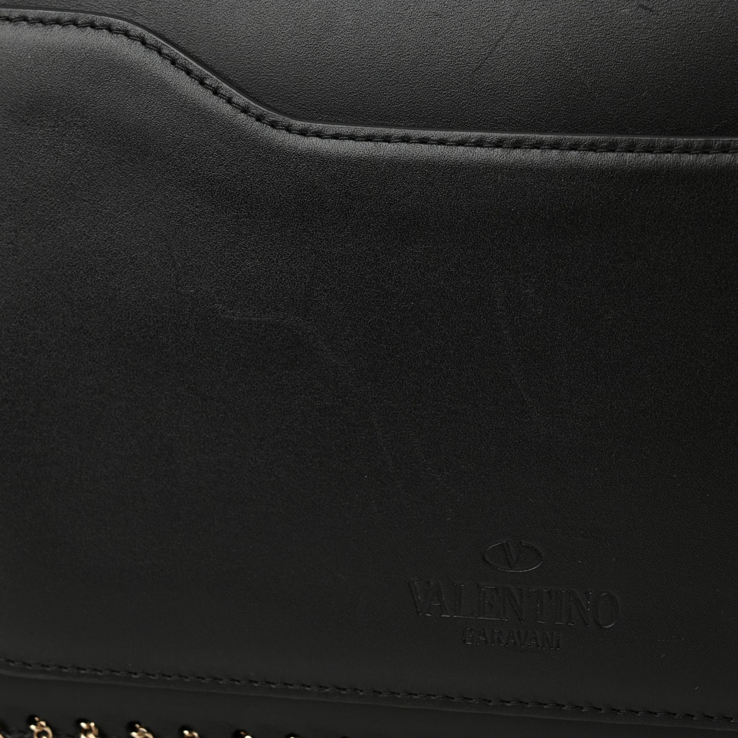 Vitello Groumette Small Rockstud Demilune Shoulder Bag
