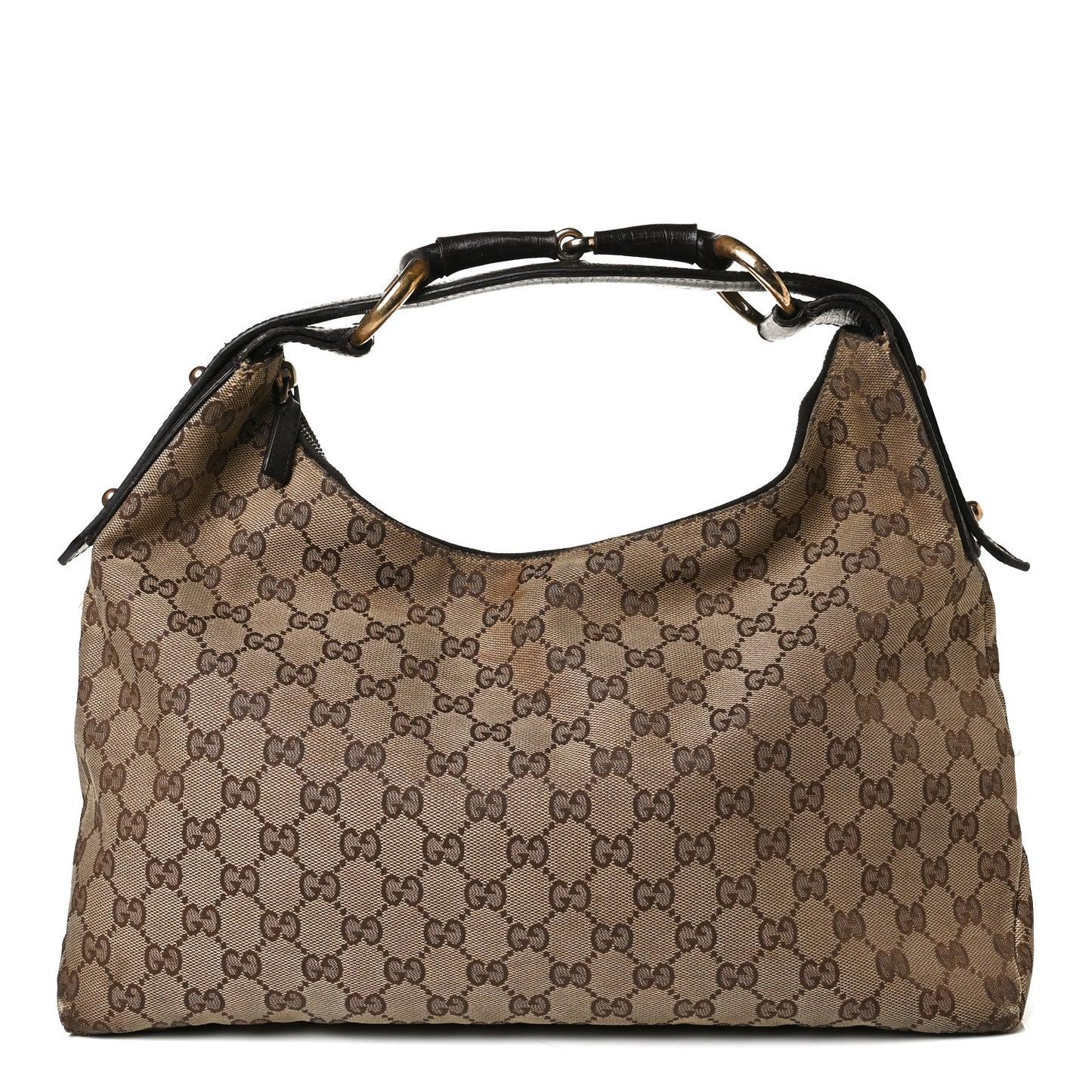 Monogram Medium Horsebit Chain Hobo Dark Brown