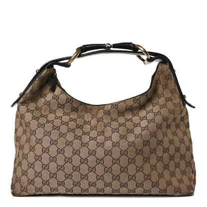 Gucci Monogram Medium Horsebit Chain Hobo Dark Brown 1 of 28