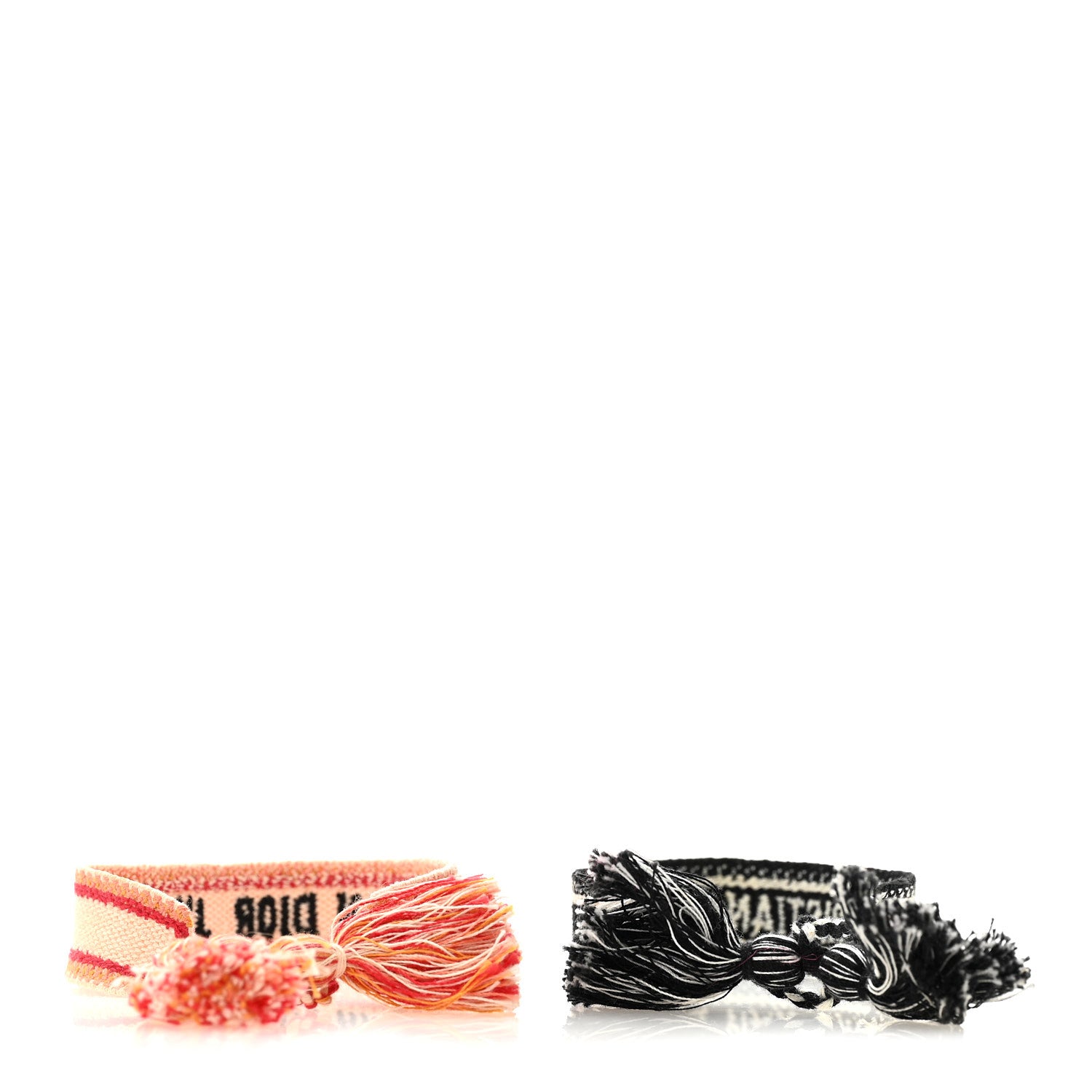 Christian Dior Woven Cotton J'Adior Friendship Bracelet Set Black