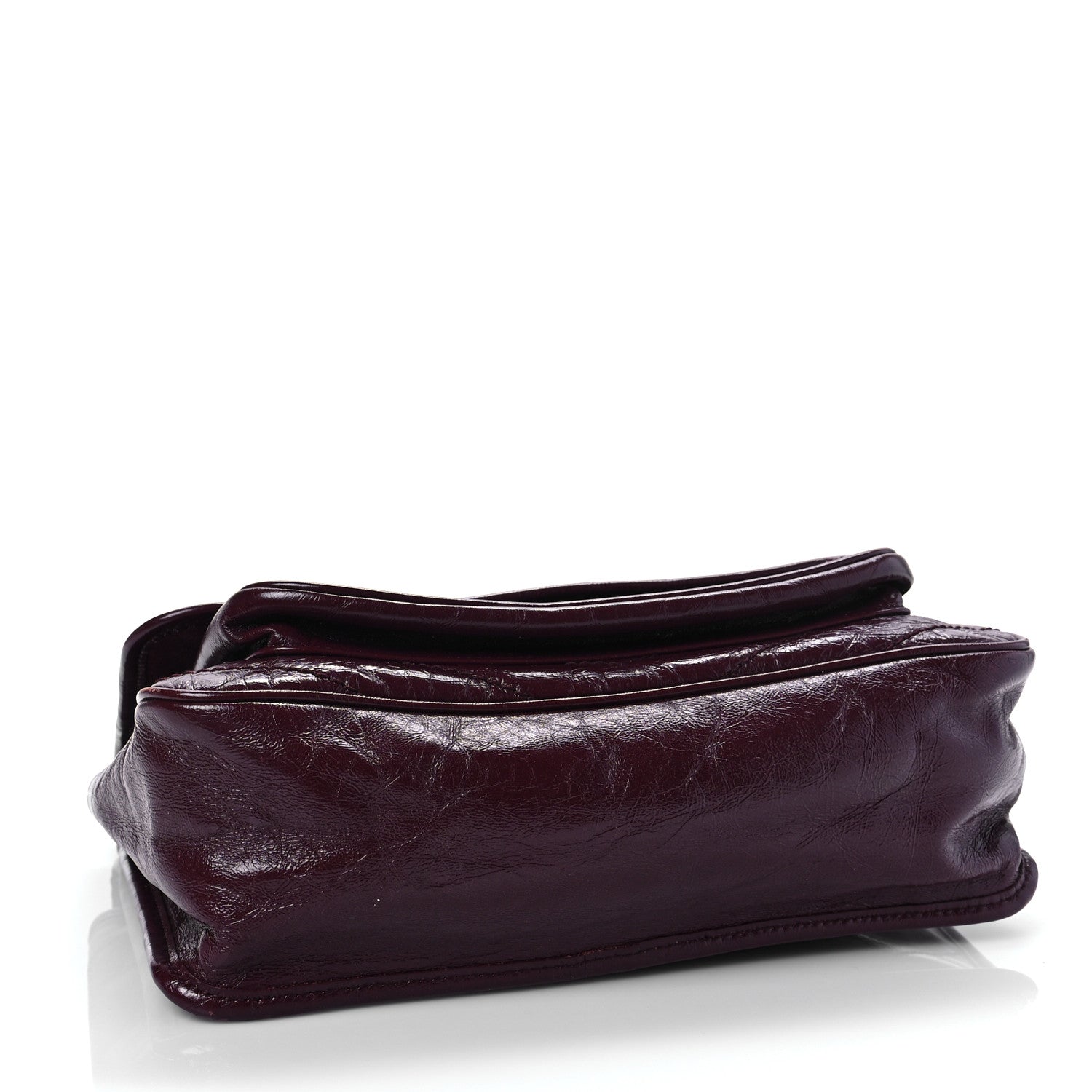 Saint Laurent Crinkled Calfskin Matelasse Monogram Medium Niki Chain Satchel Burgundy 4 of 8
