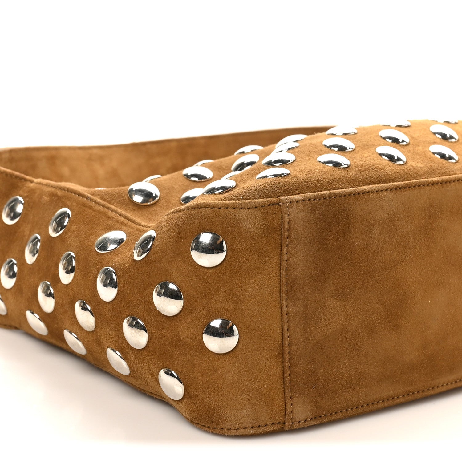 Khaite Suede Calfskin Studded Elena Nougat 8 of 9