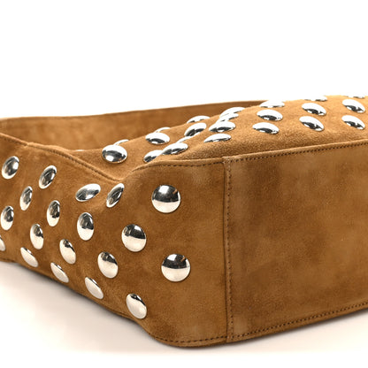 Khaite Suede Calfskin Studded Elena Nougat 8 of 9