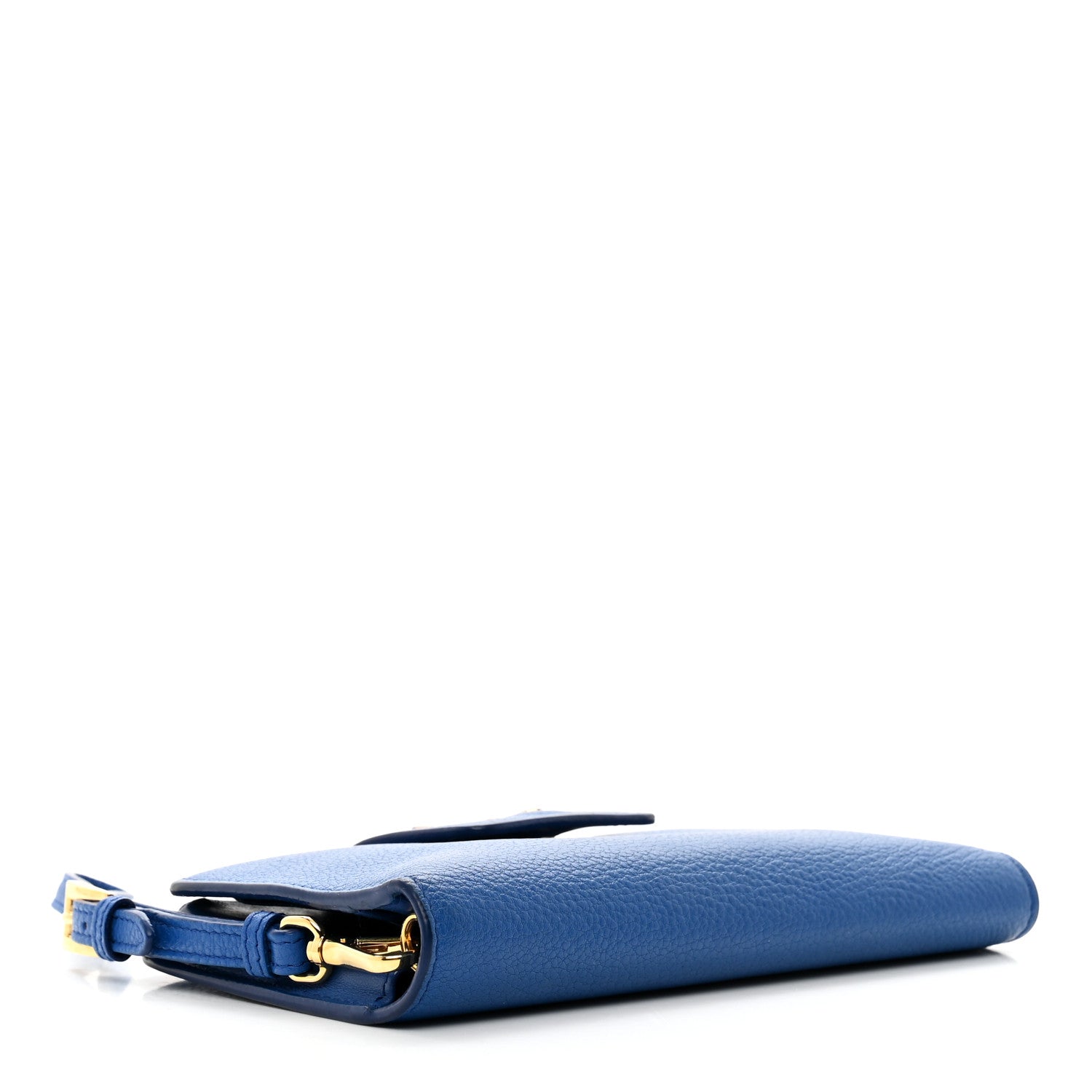 Prada Vitello Daino Metal Wristlet iPhone Case Bluette 4 of 9