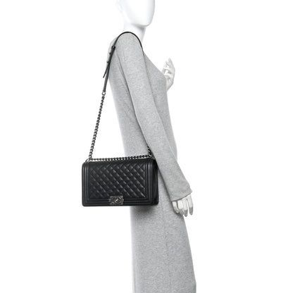 Chanel Caviar Quilted New Medium Boy Flap Black 2 of 12
