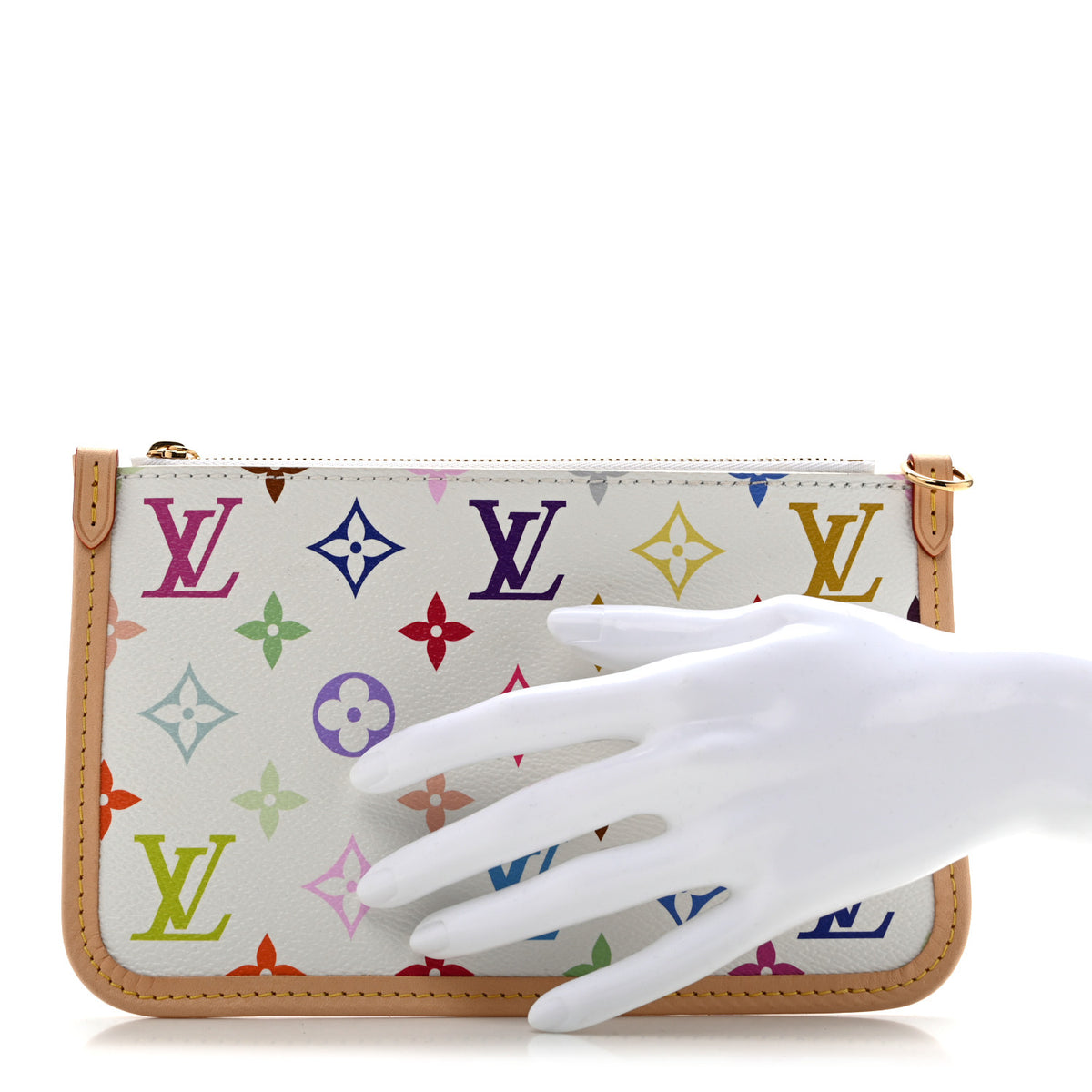 LV x TM Monogram Multicolor Carryall PM Pochette White