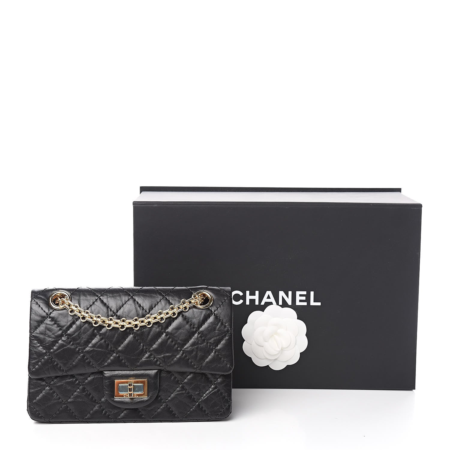 Chanel Aged Calfskin Quilted 2.55 Reissue Mini Flap Black 10 of 10