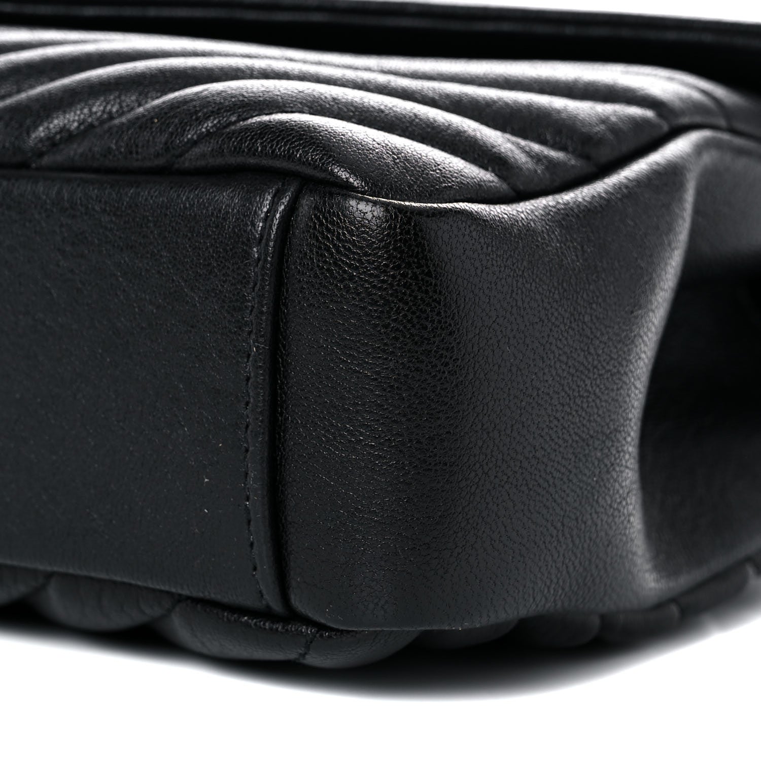 Saint Laurent Sheepskin Matelasse Chevron Monogram Medium College Bag Black 7 of 13