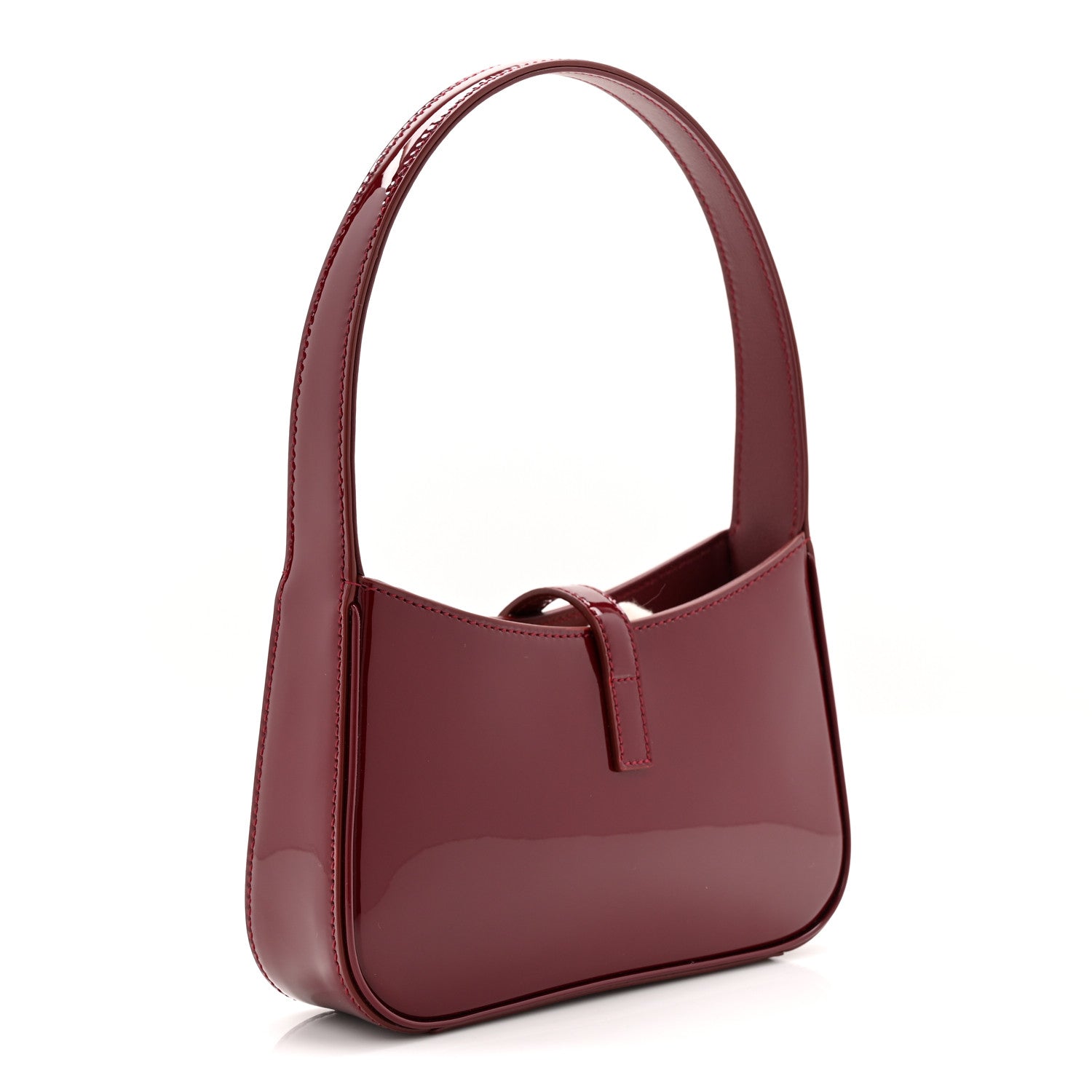 Saint Laurent Patent Calfskin Le 5 A 7 Mini Hobo Red Grenat 3 of 9