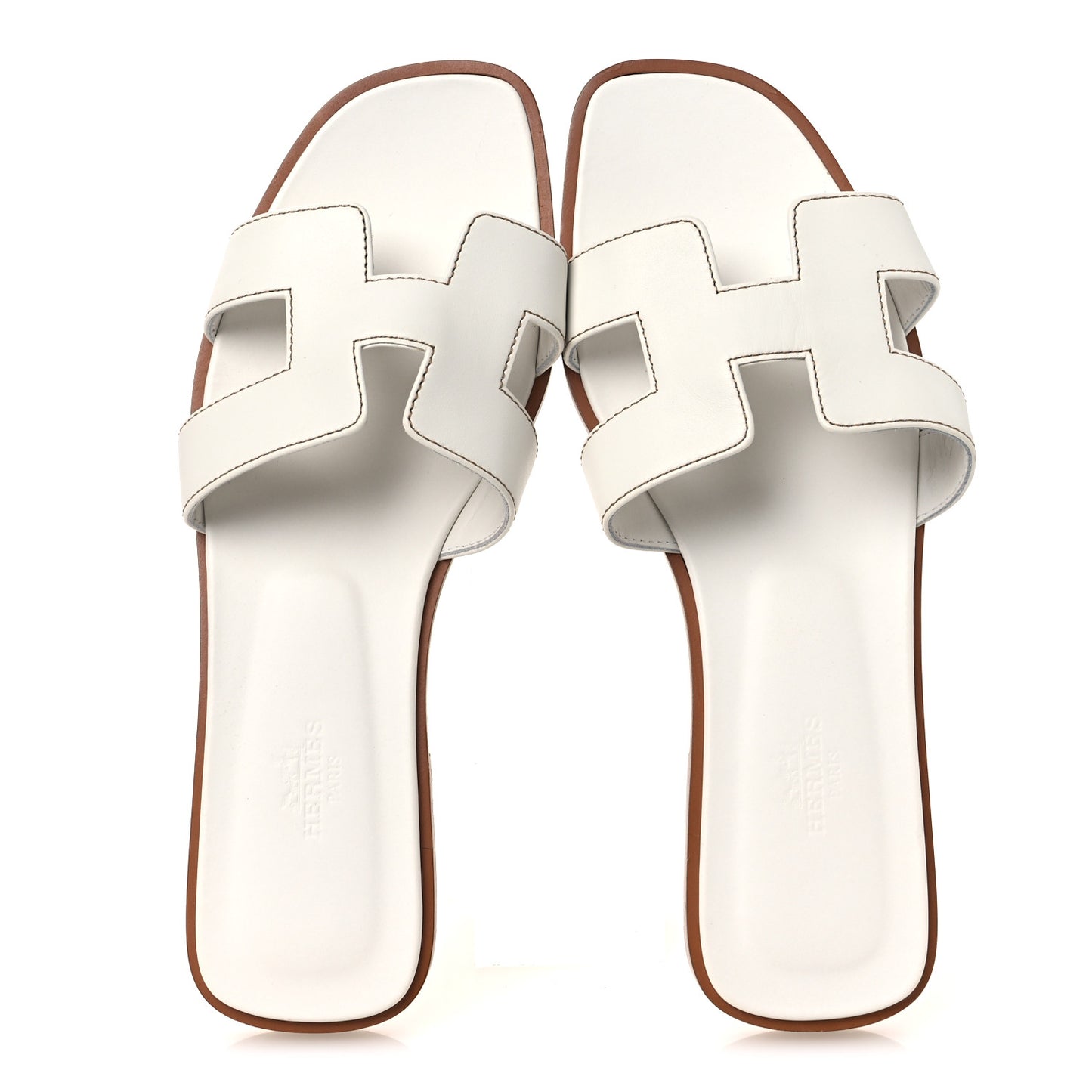 Box Calfskin Oran Sandals 38 White