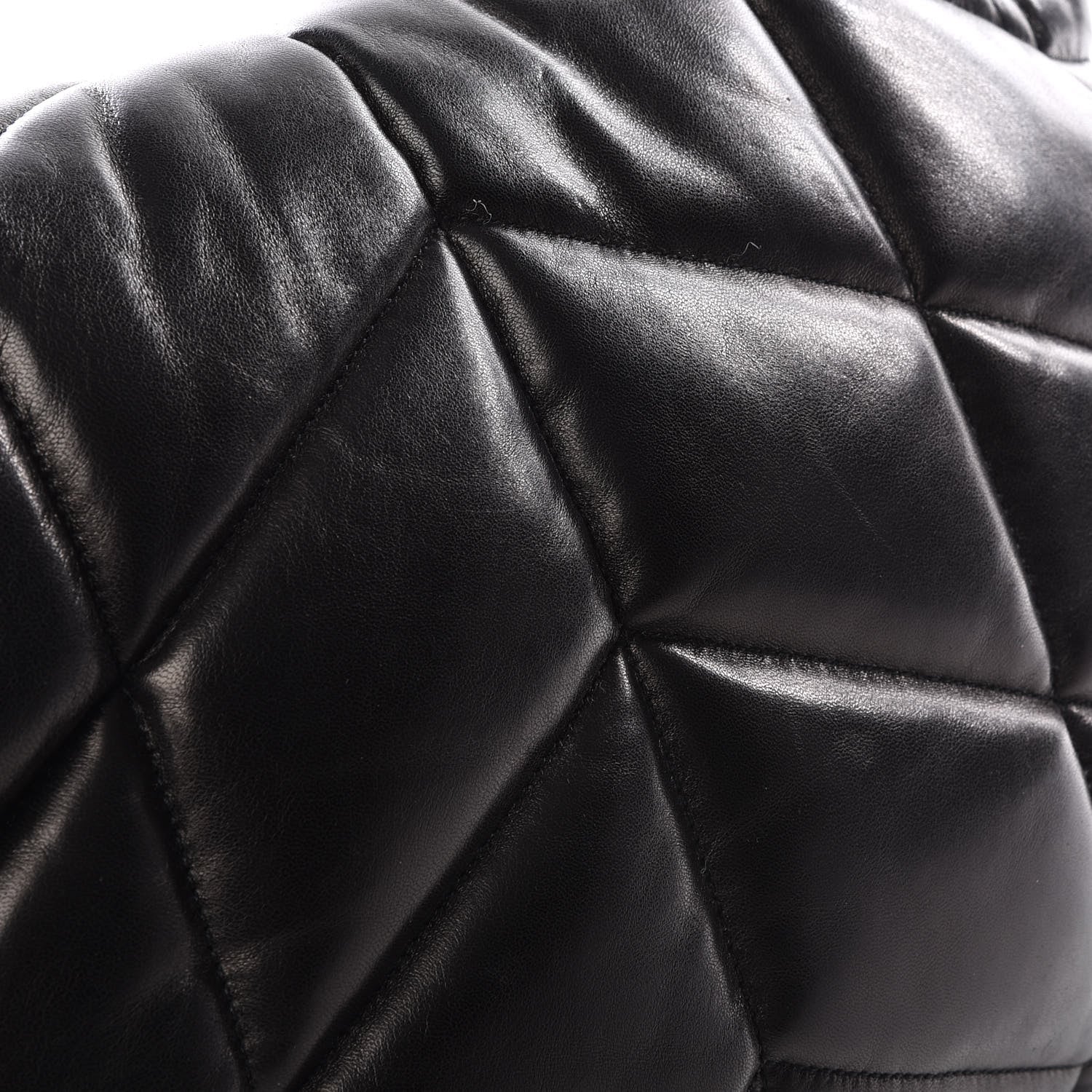 Saint Laurent Lambskin Quilted Medium Loulou Puffer Monogram Chain Satchel Black 9 of 9