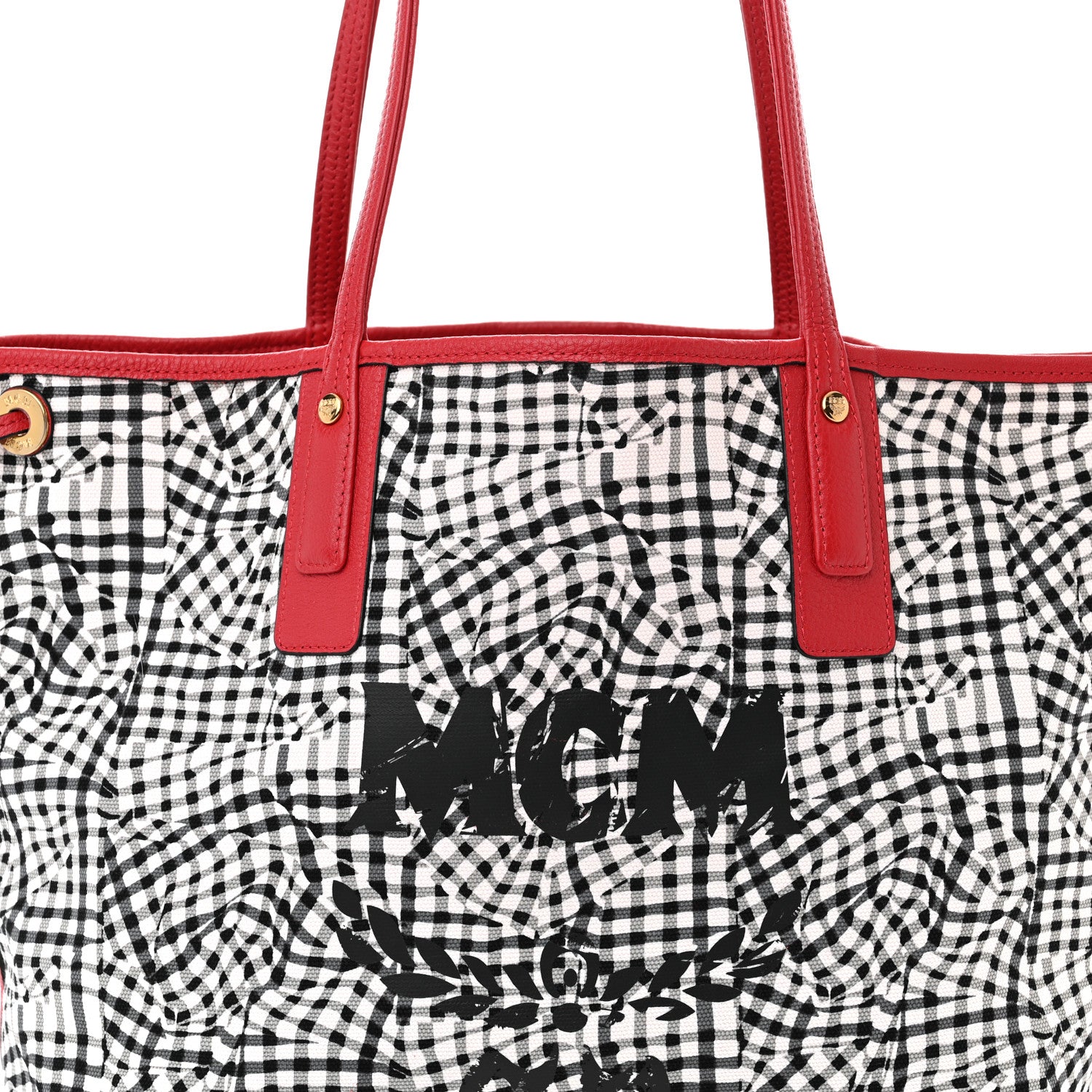 MCM Visetos Medium Liz Reversible Shopper Tote Ruby Red 11 of 15