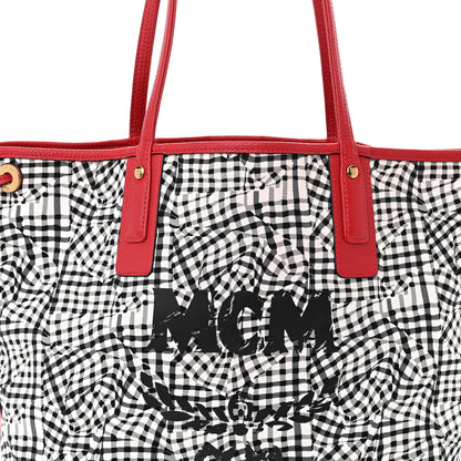 MCM Visetos Medium Liz Reversible Shopper Tote Ruby Red 11 of 15