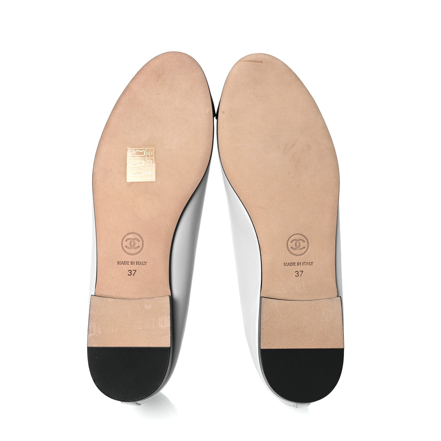 Chanel Lambskin Grosgrain Cap Toe CC Ballerina Flats 37 Light Blue Black 7 of 13