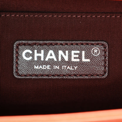 Chanel Wrinkled Lambskin Chevron Quilted Medium Boy Flap Orange 6 of 7