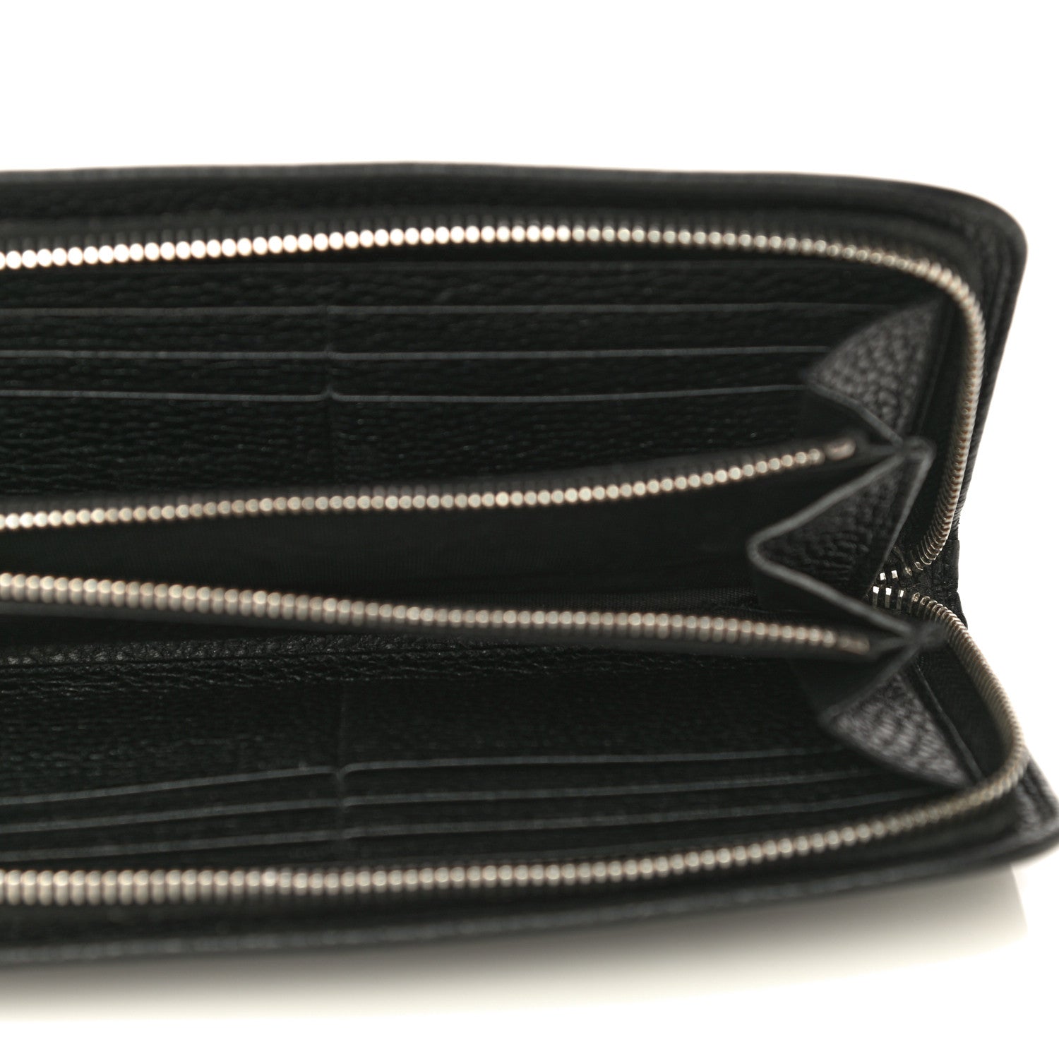 Saint Laurent Grained Calfskin Rive Gauche Zip Around Wallet Black 5 of 12