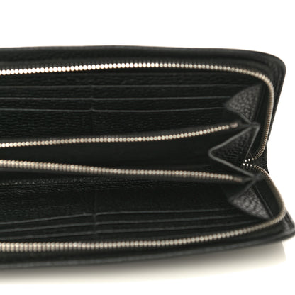 Saint Laurent Grained Calfskin Rive Gauche Zip Around Wallet Black 5 of 12