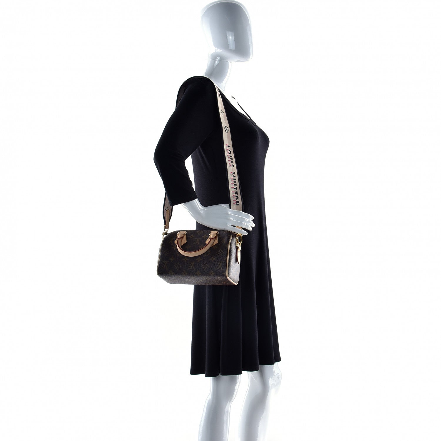 Louis Vuitton Monogram Speedy Bandouliere 20 Black 3 of 12