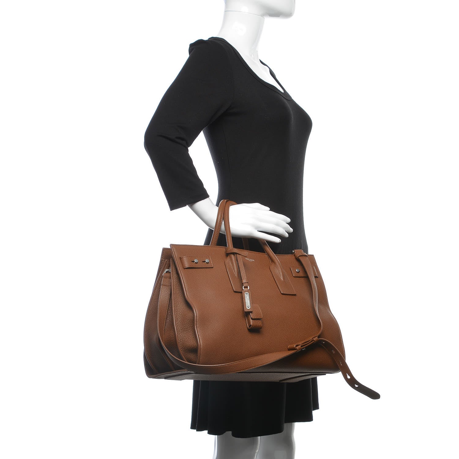 Saint Laurent Grained Calfskin Medium Souple Sac De Jour Camel Brilliant 3 of 20