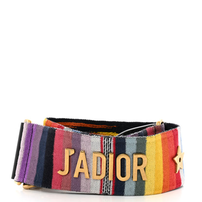 Christian Dior Canvas Embroidered Studded Rainbow J’Adior Shoulder Strap 2 of 7