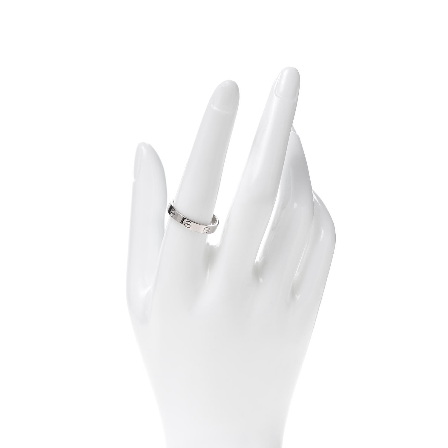 Cartier 18K White Gold 3.5mm LOVE Wedding Band Ring 58 8.25 2 of 4