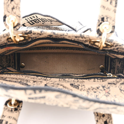 Christian Dior Canvas Embroidered Medium Plan de Paris Lady D-Lite Beige Black 5 of 15