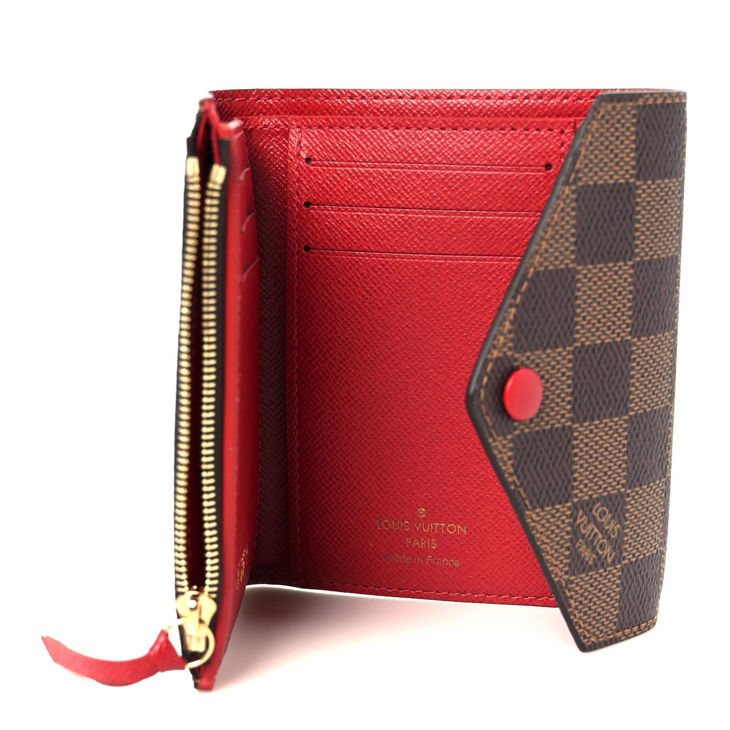 Damier Ebene Victorine Wallet Red