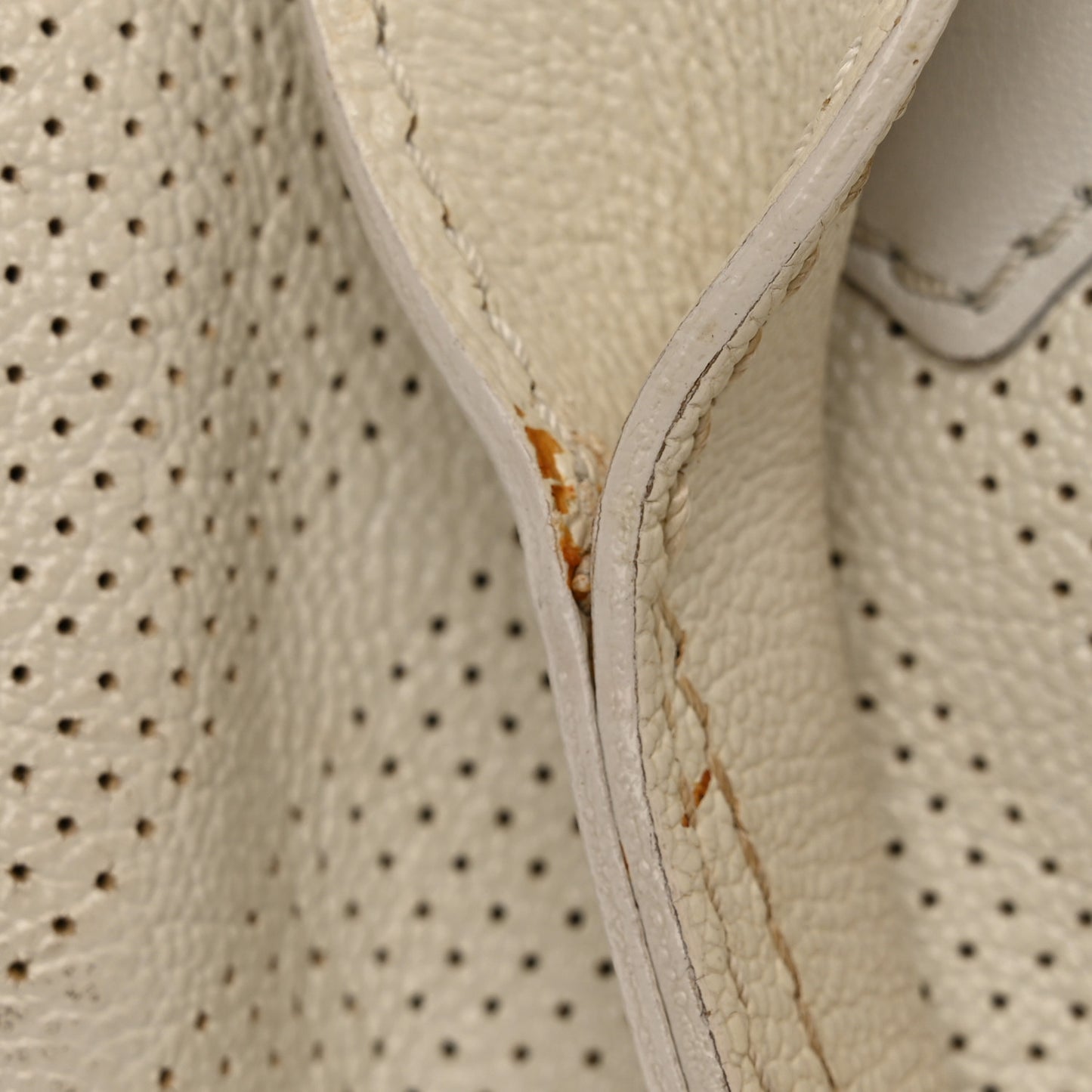 Goatskin Perforated Large CC Tote White