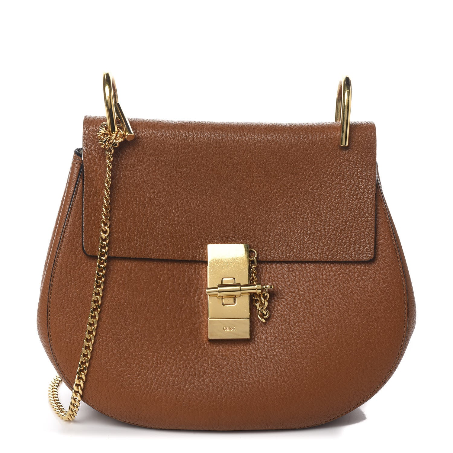 Chloe Grained Lambskin Drew Shoulder Bag Caramel 1 of 12