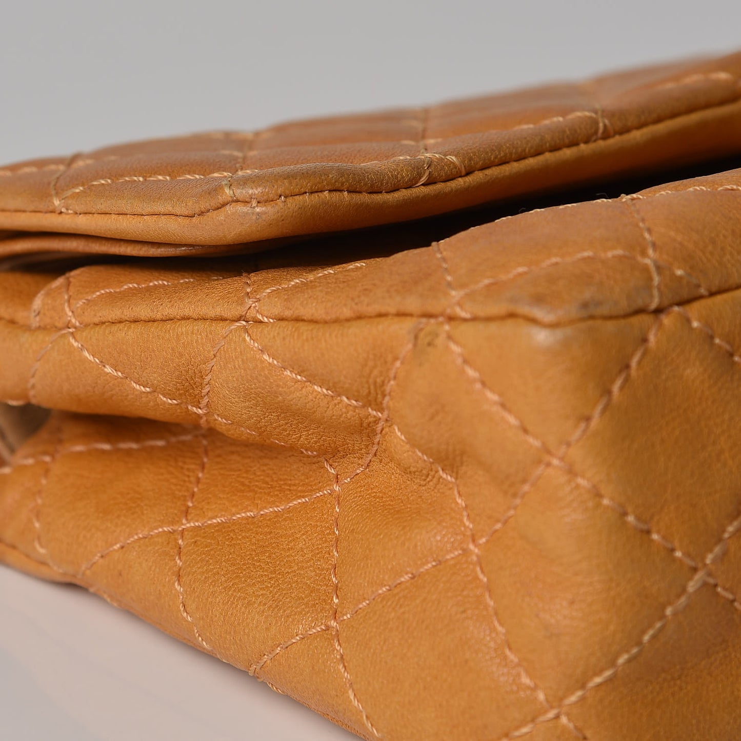 Glazed Lambskin Quilted Medium Bijoux Chain Double Flap Mango