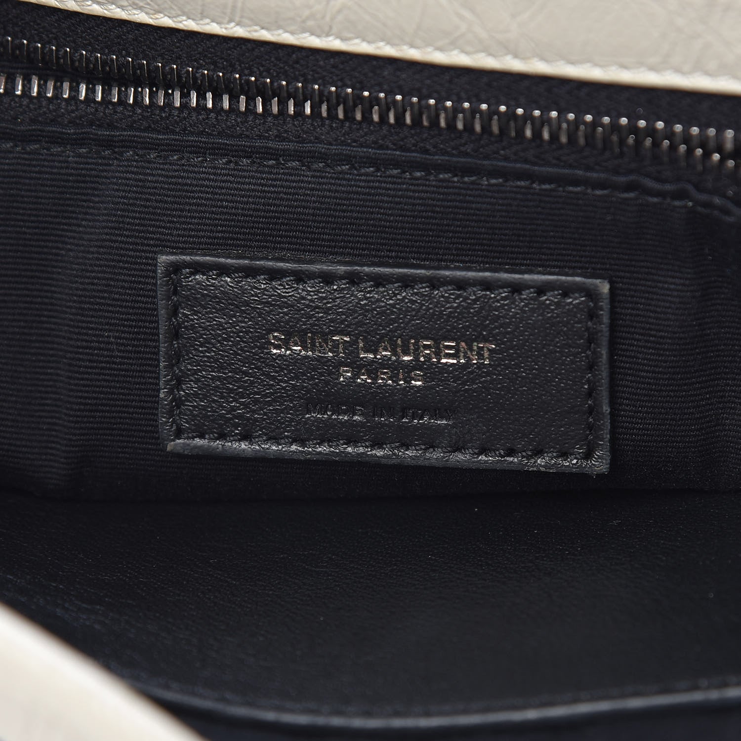 Saint Laurent Crinkled Calfskin Matelasse Monogram Medium Niki Chain Satchel Ivory 7 of 14