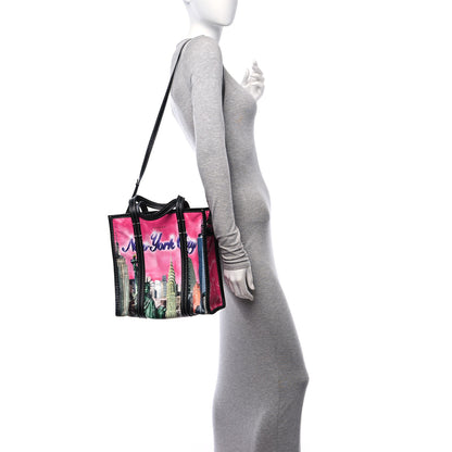 Balenciaga Agneau Arena NYC S Bazar Shopper Tote Rose Black Gris Rouge 2 of 11