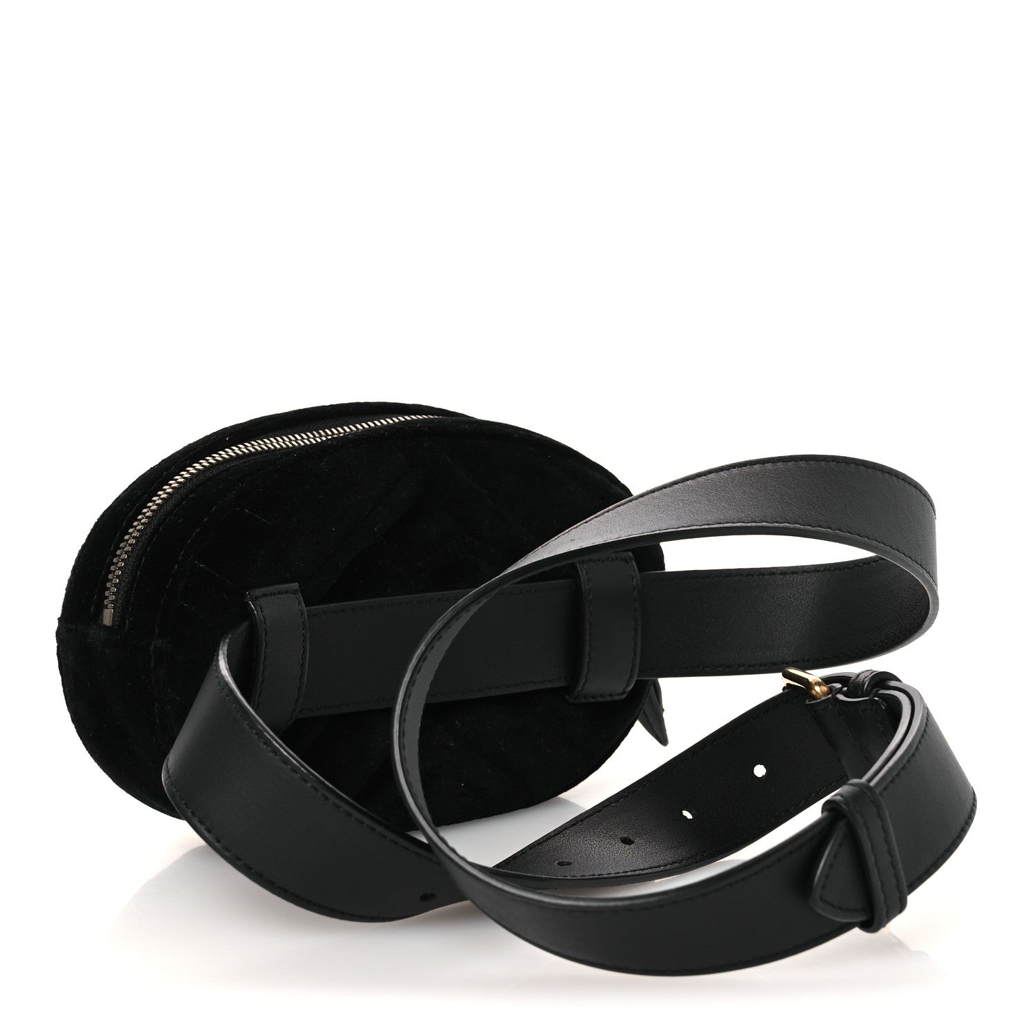 Gucci Velvet Matelasse GG Marmont Belt Bag Black 95 38 Black 3 of 10