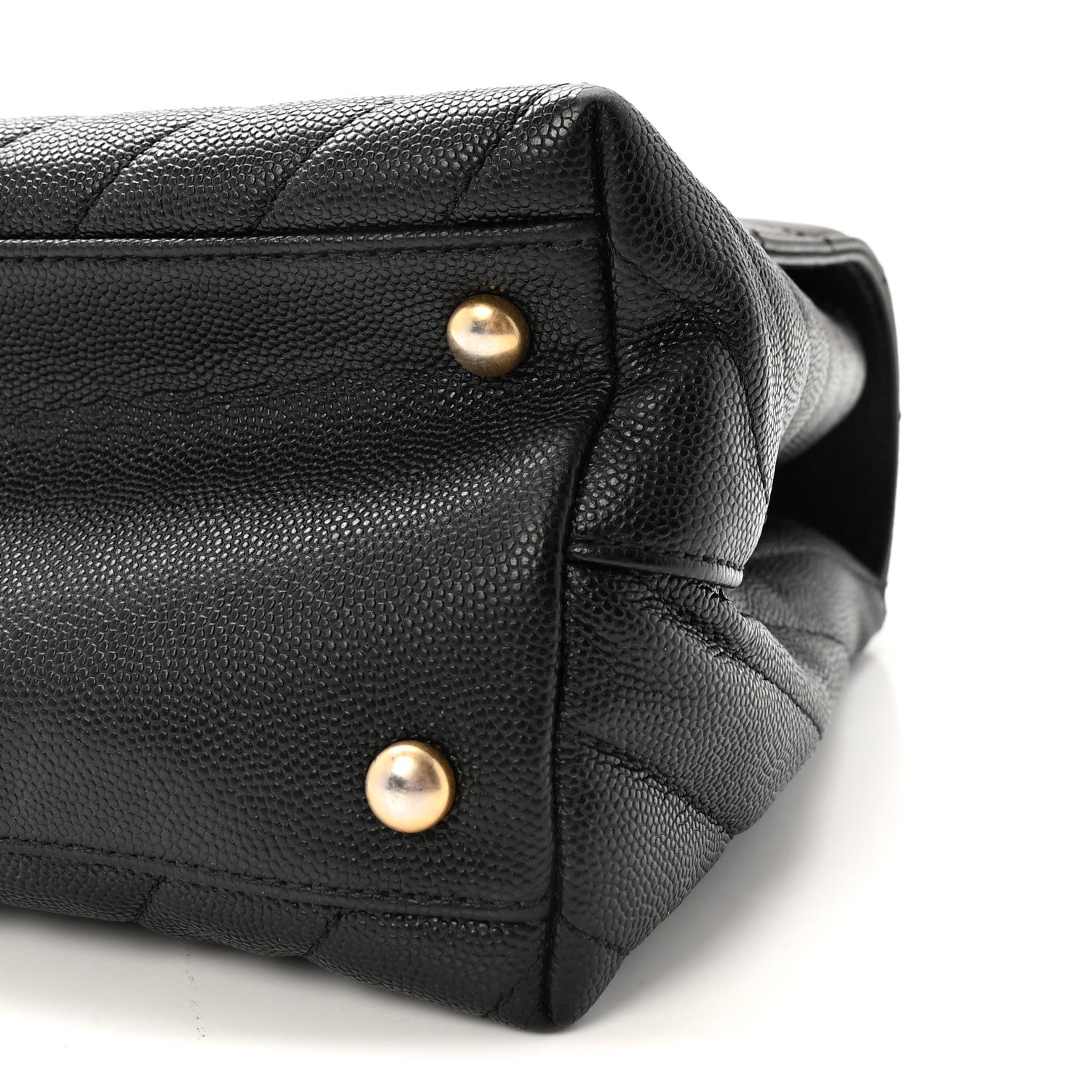 Chanel Caviar Chevron Quilted Small Coco Handle Flap Black 10 of 10