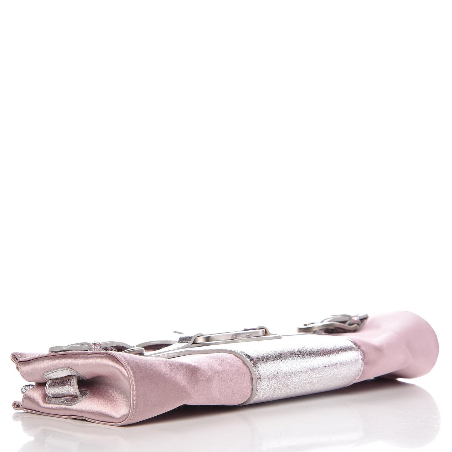 Satin Metallic Calfskin Tulita Clutch Pink