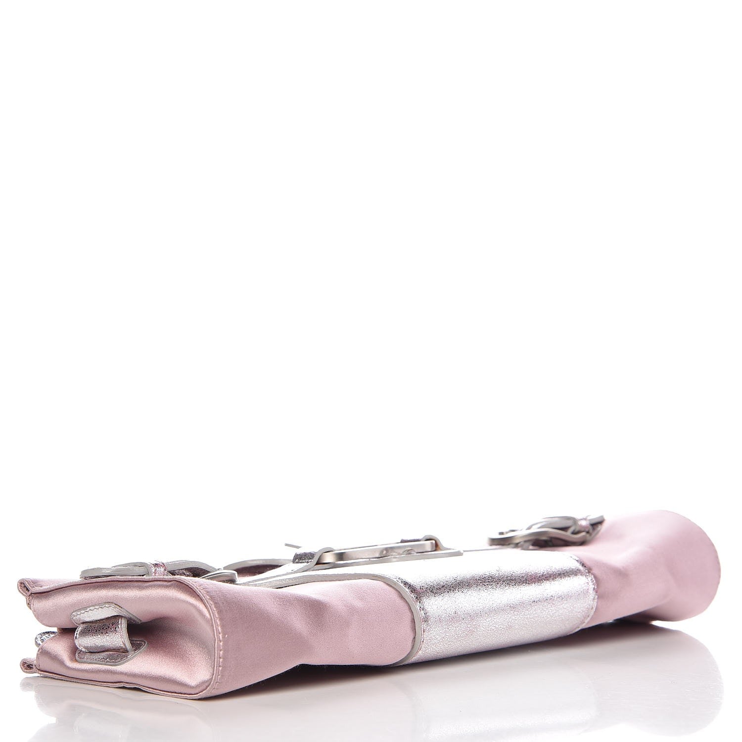 Jimmy Choo Satin Metallic Calfskin Tulita Clutch Pink 4 of 9