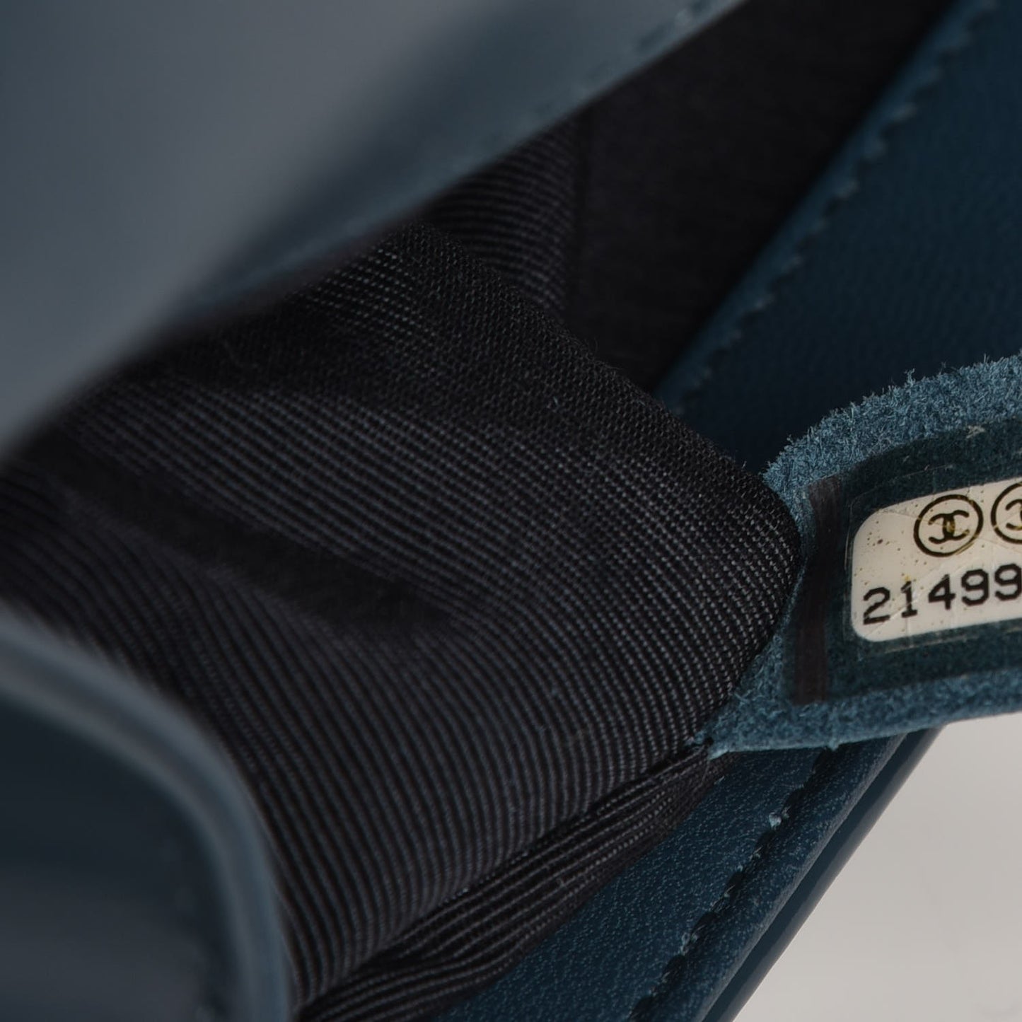 Glazed Calfskin Medium Boy Flap Blue